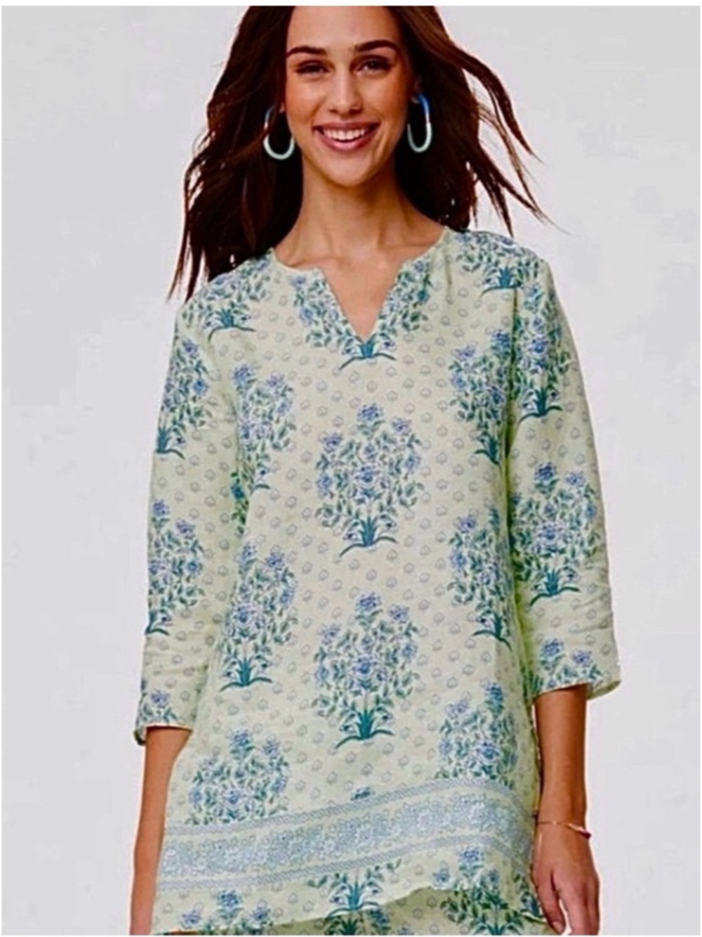 Roller Rabbit x Anthropologie | Yarrow Linen Kurta / Tunic / Beach Coverup♥Sz L